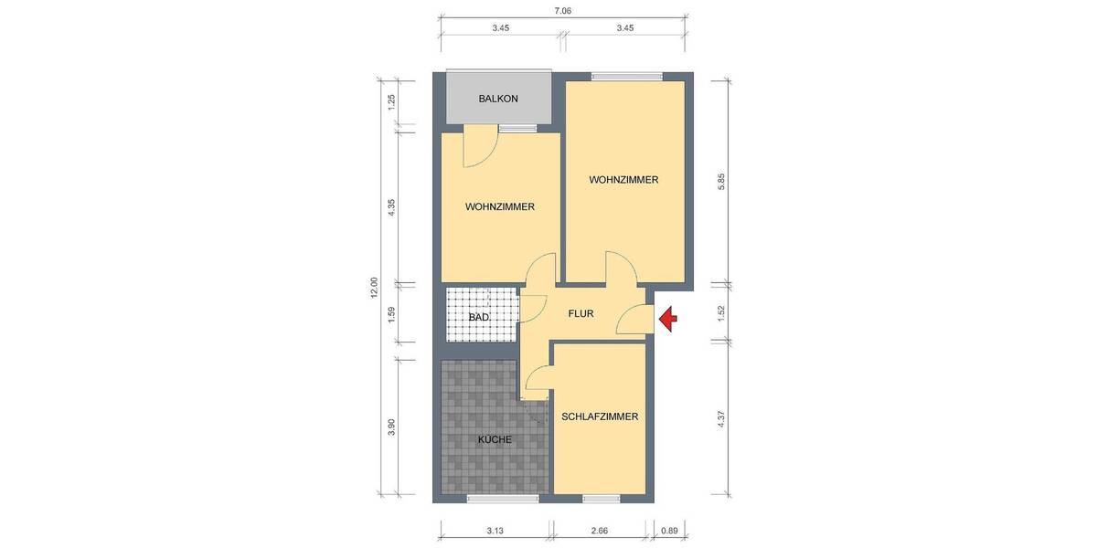 Etagenwohnung Erfurt Melchendorf - 3 Zimmer, 70 m&sup2;, 455&euro; | Angebot:26741641