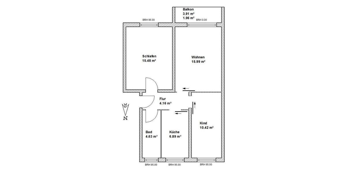 Etagenwohnung Jena Lobeda-Altstadt - 3 Zimmer, 60 m&sup2;, 139.000&euro; | Angebot:26986225