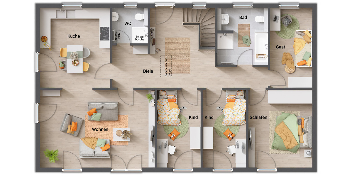 Bungalow Großrudestedt Kranichborn - 6 Zimmer, 130 m&sup2;, 283.230&euro; | Angebot:25737971