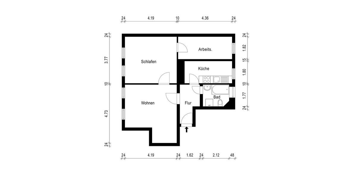 Dachgeschoßwohnung Jena - 3 Zimmer, 52 m&sup2;, 902&euro; | Angebot:25481872