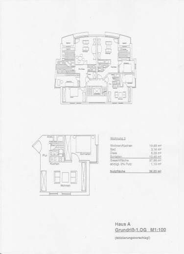 Etagenwohnung Weimar Südstadt - 2 Zimmer, 37 m&sup2;, 130.000&euro; | Angebot:25768384