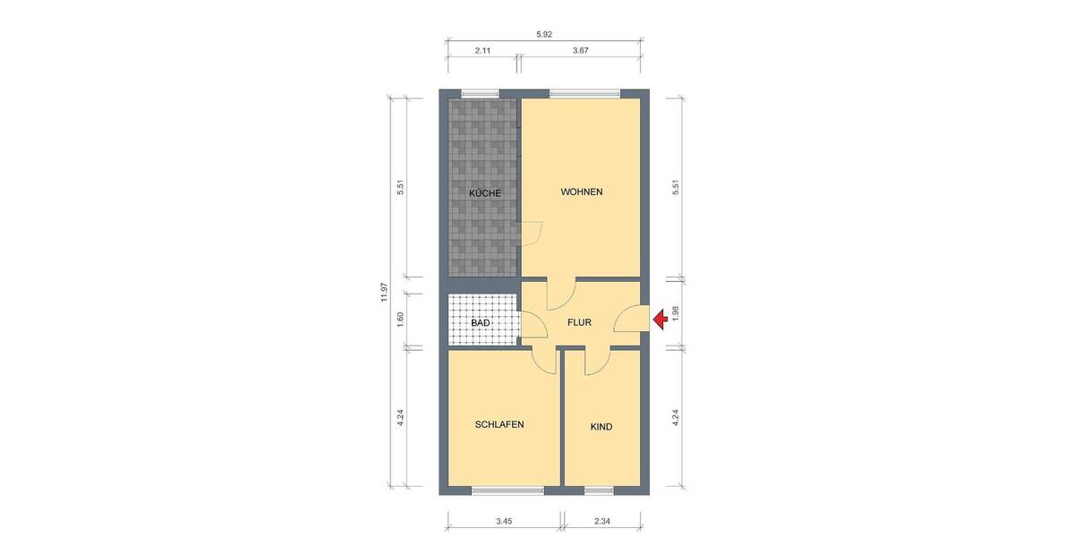 Etagenwohnung Erfurt Melchendorf - 3 Zimmer, 67 m&sup2;, 430&euro; | Angebot:26741638