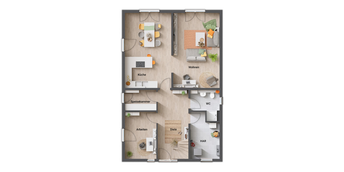 Einfamilienhaus Walschleben - 4 Zimmer, 129 m&sup2;, 272.490&euro; | Angebot:25691561