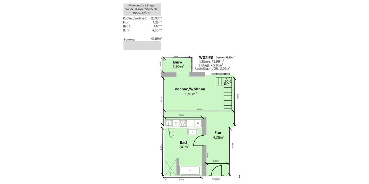 Etagenwohnung Erfurt Gispersleben - 1.350&euro; | Angebot:25256791