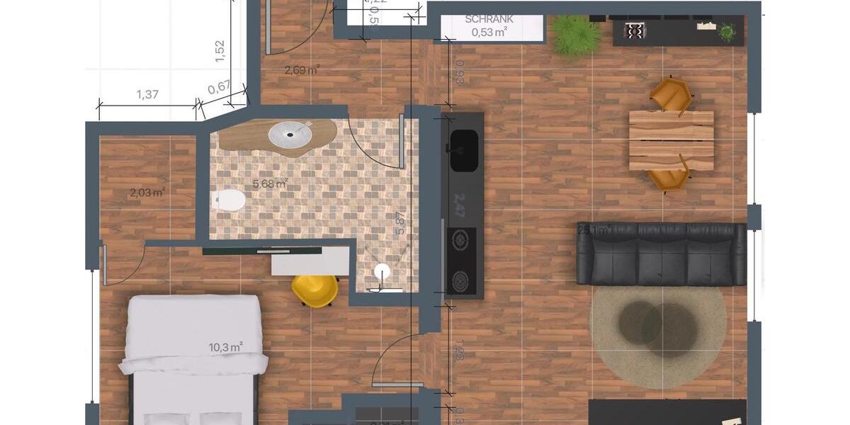 Etagenwohnung Jena - 2 Zimmer, 45 m&sup2;, 1.000&euro; | Angebot:19596805