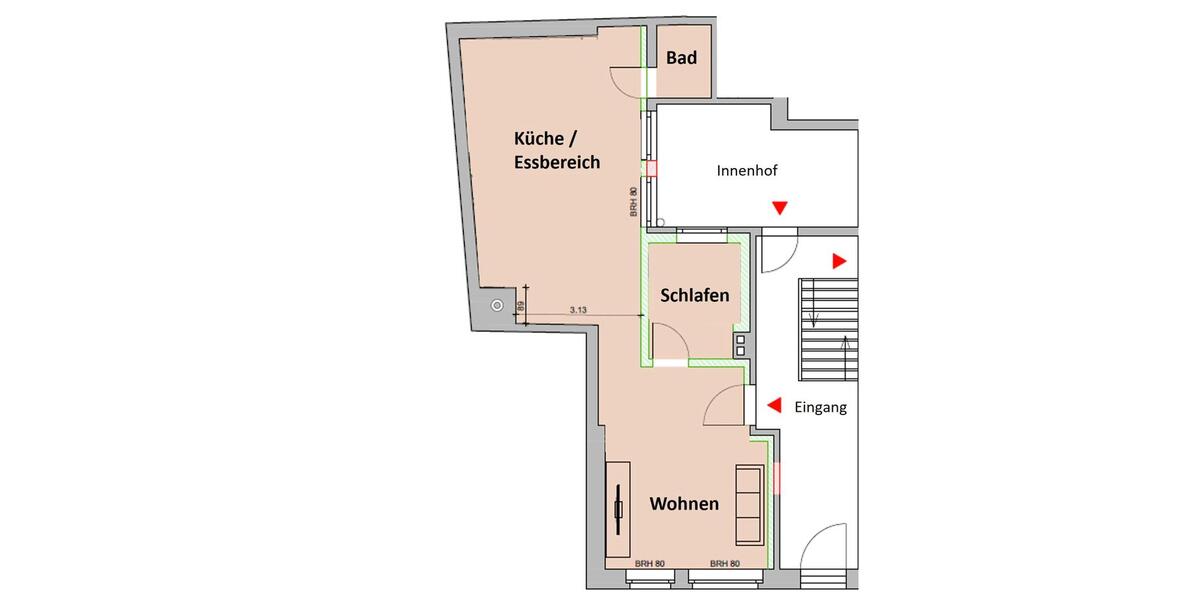 Etagenwohnung Apolda - 2 Zimmer, 73 m&sup2;, 600&euro; | Angebot:26619944