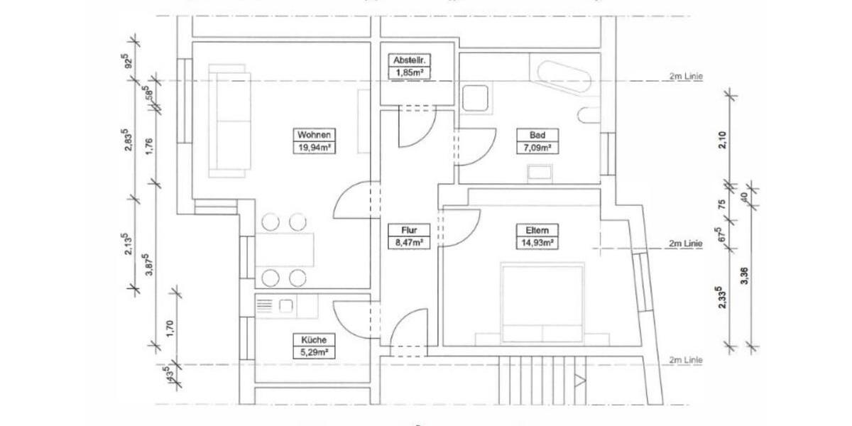 Etagenwohnung Erfurt Melchendorf - 2 Zimmer, 58 m&sup2;, 950&euro; | Angebot:26669564