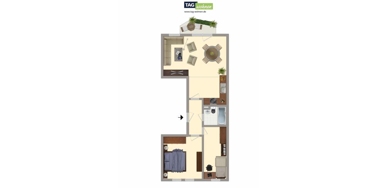 Etagenwohnung Stadtilm - 3 Zimmer, 58 m&sup2;, 317&euro; | Angebot:26563048