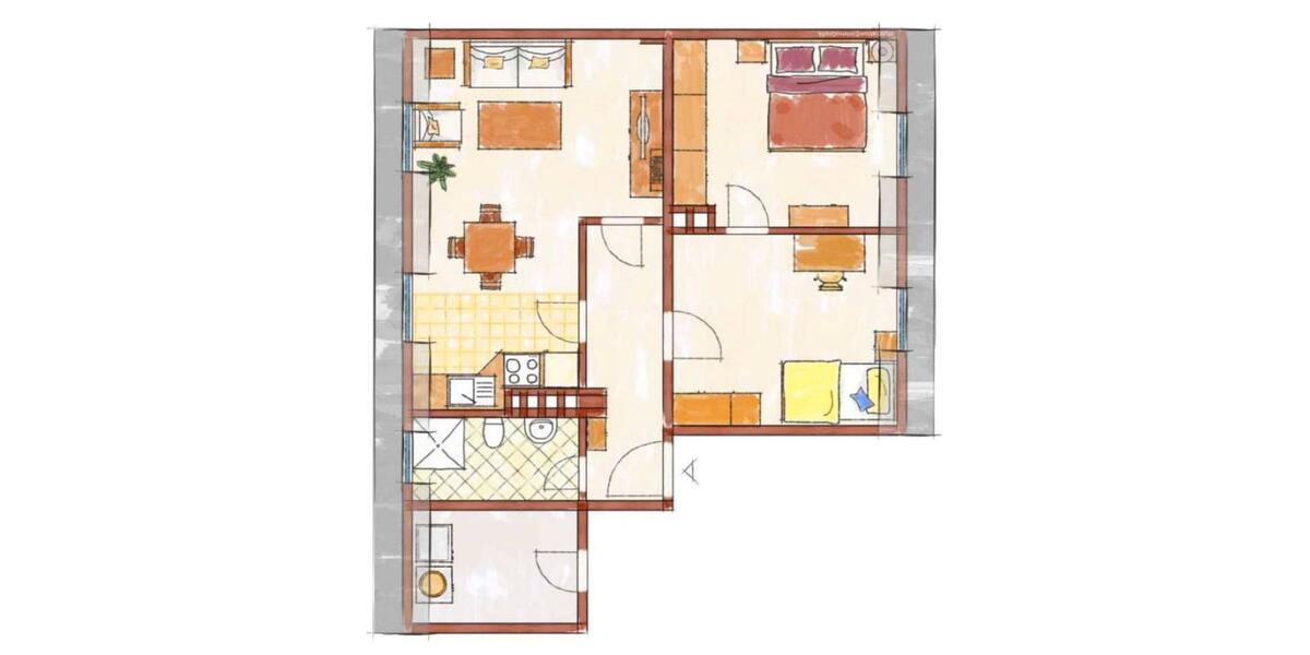 Dachgeschoßwohnung Sömmerda - 3 Zimmer, 60 m&sup2;, 490&euro; | Angebot:25995880