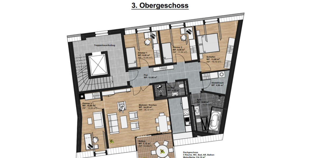 Etagenwohnung Erfurt Hochheim - 4.5 Zimmer, 115 m&sup2;, 1.711&euro; | Angebot:25874369