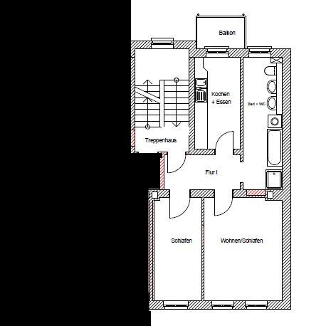 Etagenwohnung Erfurt Johannesplatz - 2 Zimmer, 58 m&sup2;, 754&euro; | Angebot:26477464