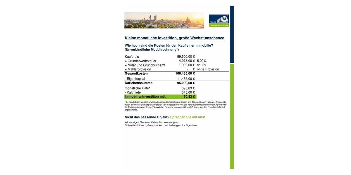 Etagenwohnung Erfurt Krämpfervorstadt - 2 Zimmer, 41 m&sup2;, 99.500&euro; | Angebot:26156460