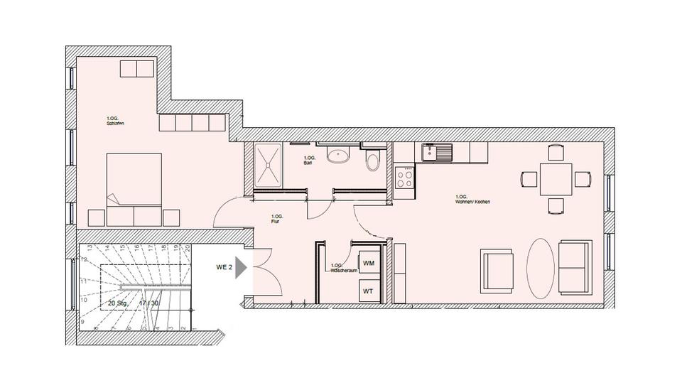 Etagenwohnung Weimar - 2 Zimmer, 58 m&sup2;, 700&euro; | Angebot:25270492