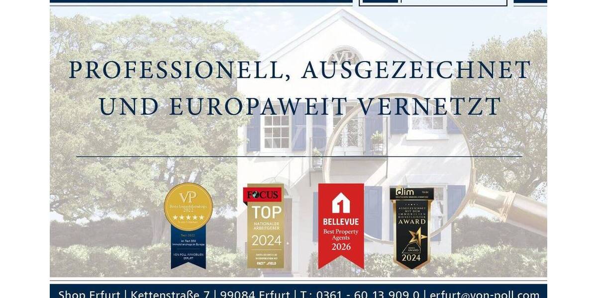 Etagenwohnung Erfurt Andreasvorstadt - 3 Zimmer, 78 m&sup2;, 897&euro; | Angebot:26629287