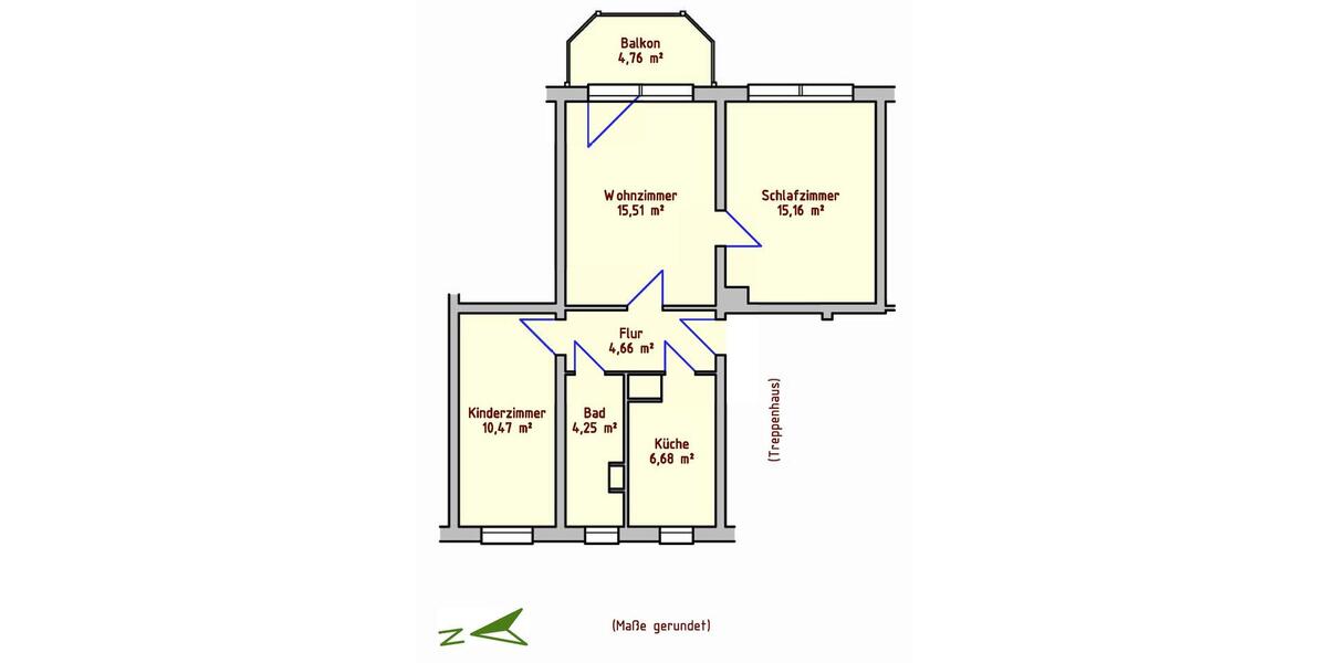 Etagenwohnung Jena - 3 Zimmer, 59 m&sup2;, 130.000&euro; | Angebot:26148038