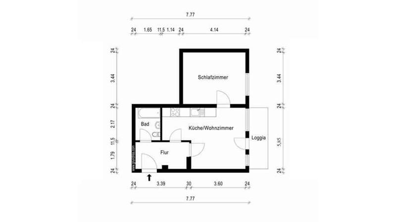 Etagenwohnung Jena Lobeda-Altstadt - 2 Zimmer, 52 m&sup2;, 445&euro; | Angebot:24545763