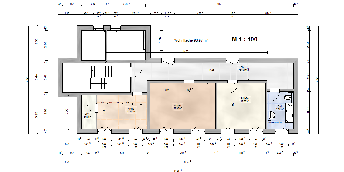 Etagenwohnung Blankenhain Rottdorf - 2 Zimmer, 94 m&sup2;, 390&euro; | Angebot:23875373