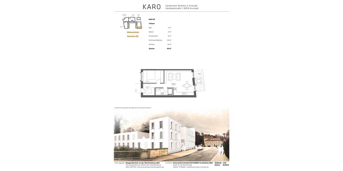 Erdgeschoßwohnung Amt Wachsenburg - 2 Zimmer, 60 m&sup2;, 749&euro; | Angebot:26381317