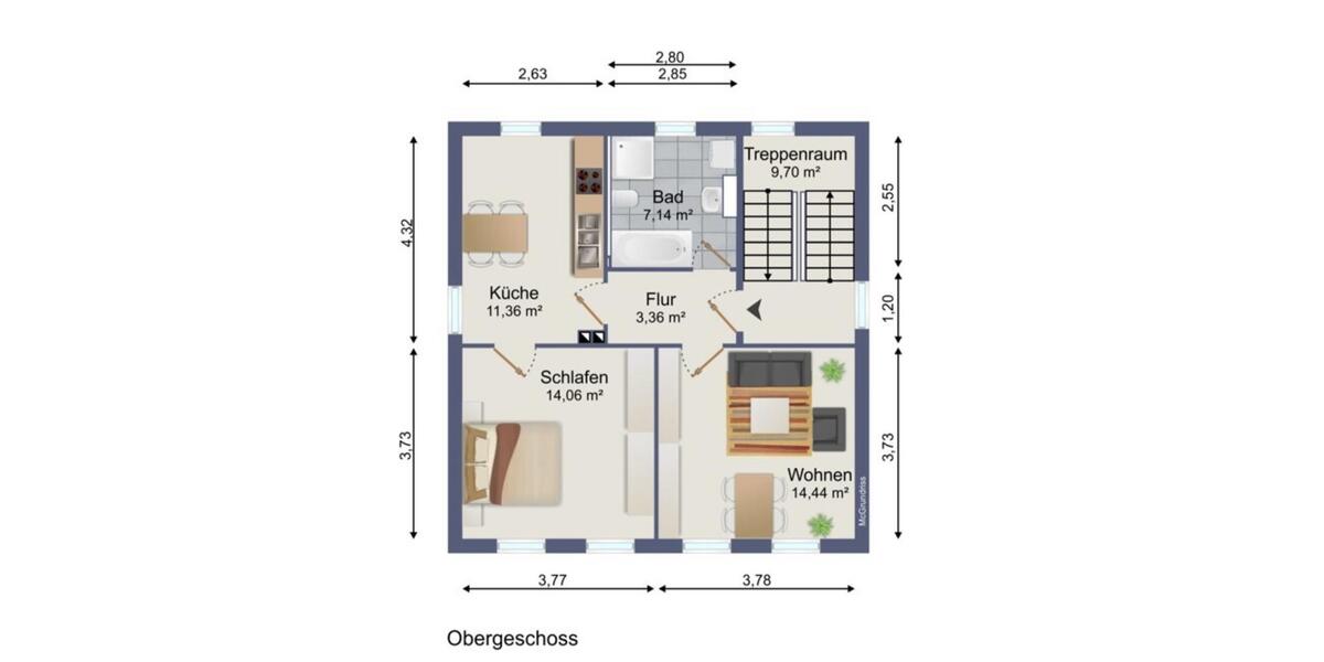 Etagenwohnung Rudolstadt - 2 Zimmer, 50 m&sup2;, 500&euro; | Angebot:26550443