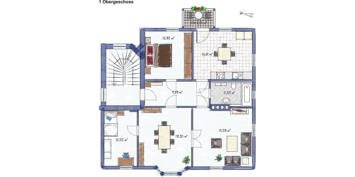 Etagenwohnung Weimar Nordvorstadt - 4 Zimmer, 93 m&sup2;, 1.030&euro; | Angebot:26160779