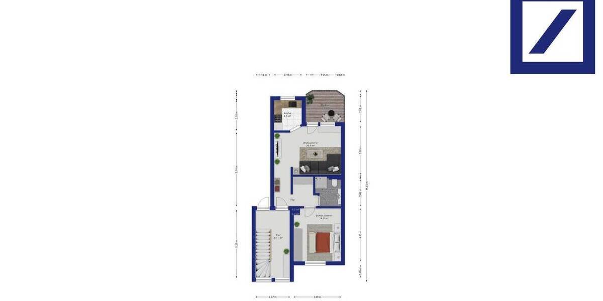 Etagenwohnung Weimar Gaberndorf - 2 Zimmer, 41 m&sup2;, 80.000&euro; | Angebot:26515327