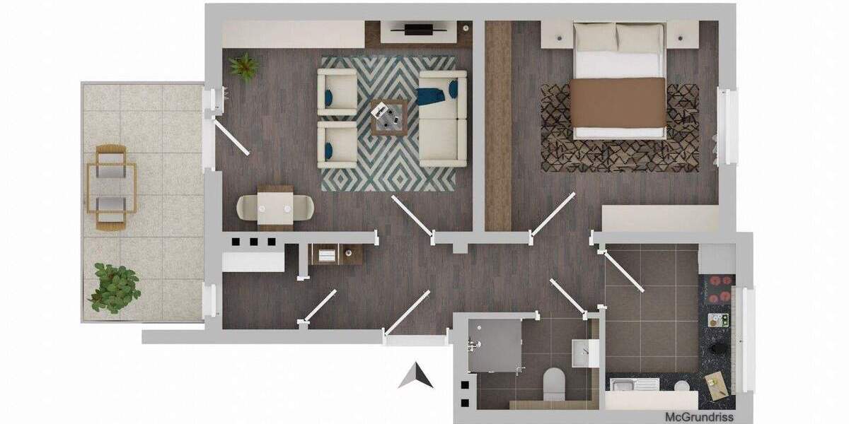 Etagenwohnung Jena Nord - 2 Zimmer, 49 m&sup2;, 125.000&euro; | Angebot:25705919
