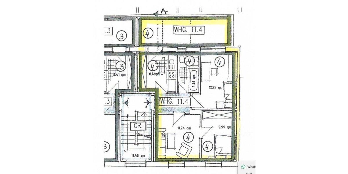 Etagenwohnung Erfurt Johannesvorstadt - 3 Zimmer, 57 m&sup2;, 650&euro; | Angebot:26523178