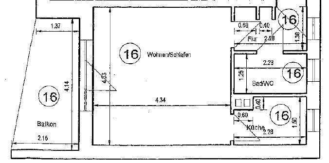 Etagenwohnung Erfurt Johannesvorstadt - 1 Zimmer, 35 m&sup2;, 86.800&euro; | Angebot:27337252