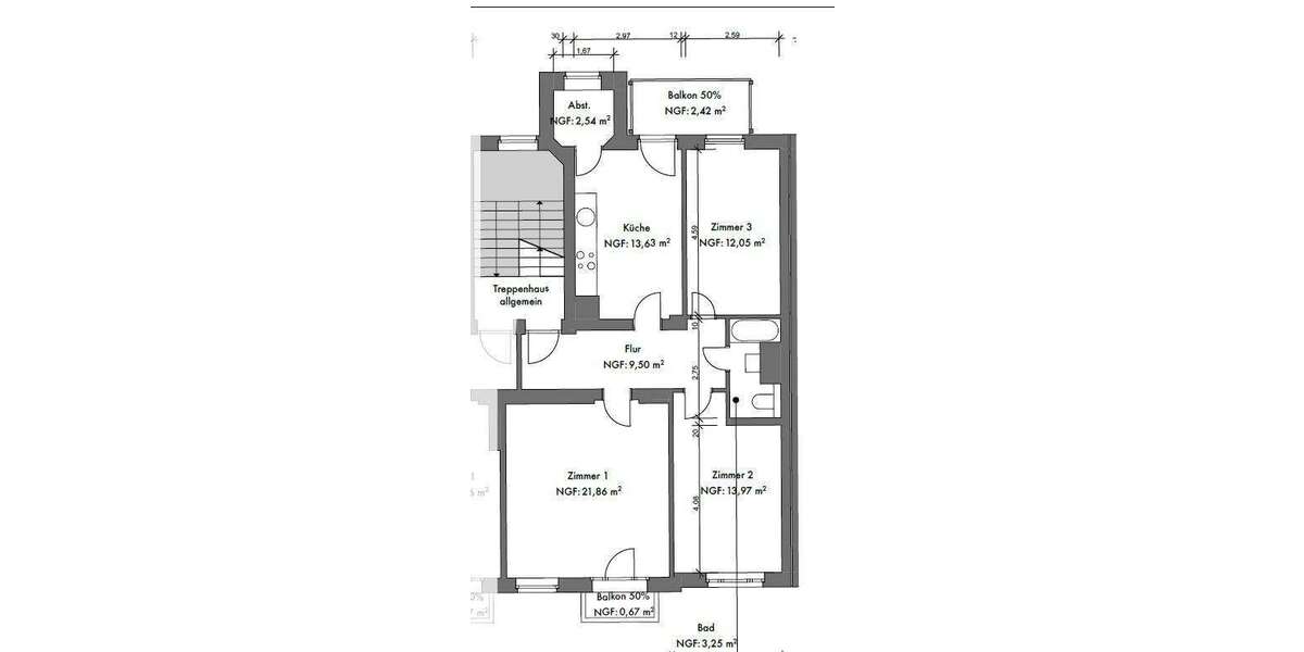 Etagenwohnung Erfurt Johannesvorstadt - 3 Zimmer, 77 m&sup2;, 201.430&euro; | Angebot:25233457