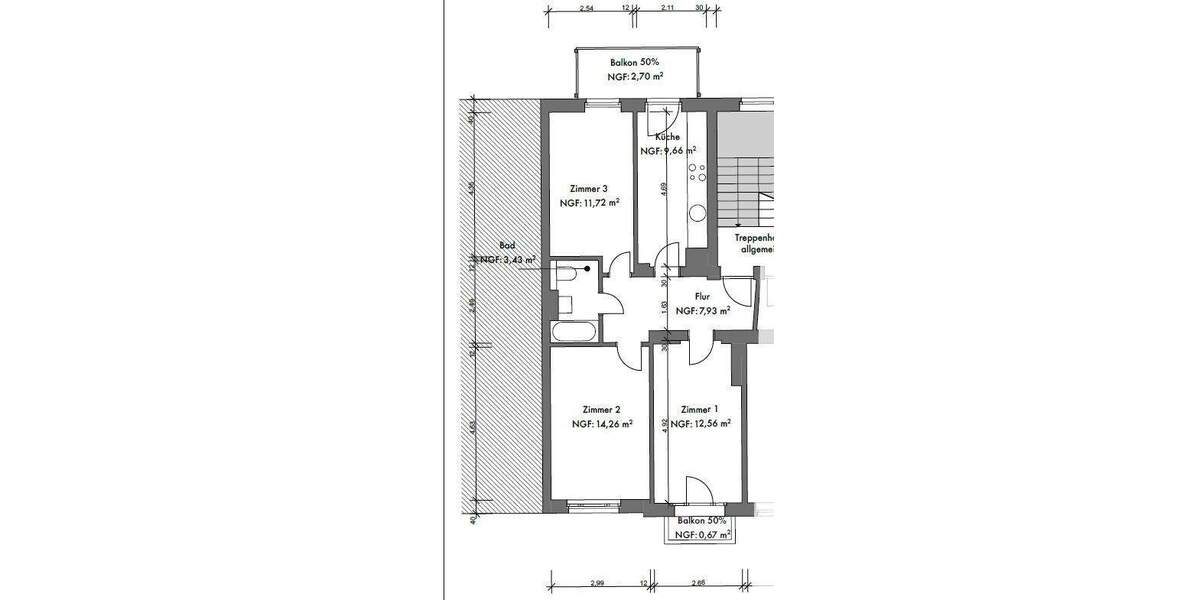 Etagenwohnung Erfurt Johannesvorstadt - 3 Zimmer, 60 m&sup2;, 156.000&euro; | Angebot:25773842