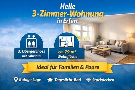 Wohnung Erfurt Andreasvorstadt - 3 Zimmer, 79 m&sup2;, 918&euro; | Angebot:26020432
