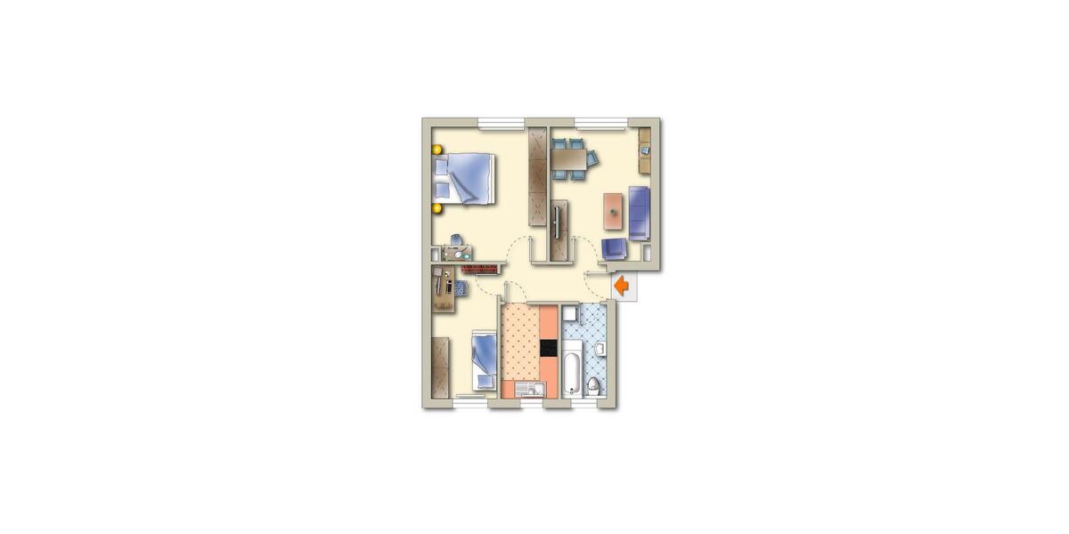 Erdgeschoßwohnung Stadtilm - 3 Zimmer, 61 m&sup2;, 355&euro; | Angebot:25976846