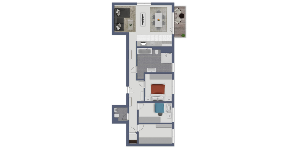 Etagenwohnung Bucha - 4 Zimmer, 114 m&sup2;, 1.339&euro; | Angebot:26618773