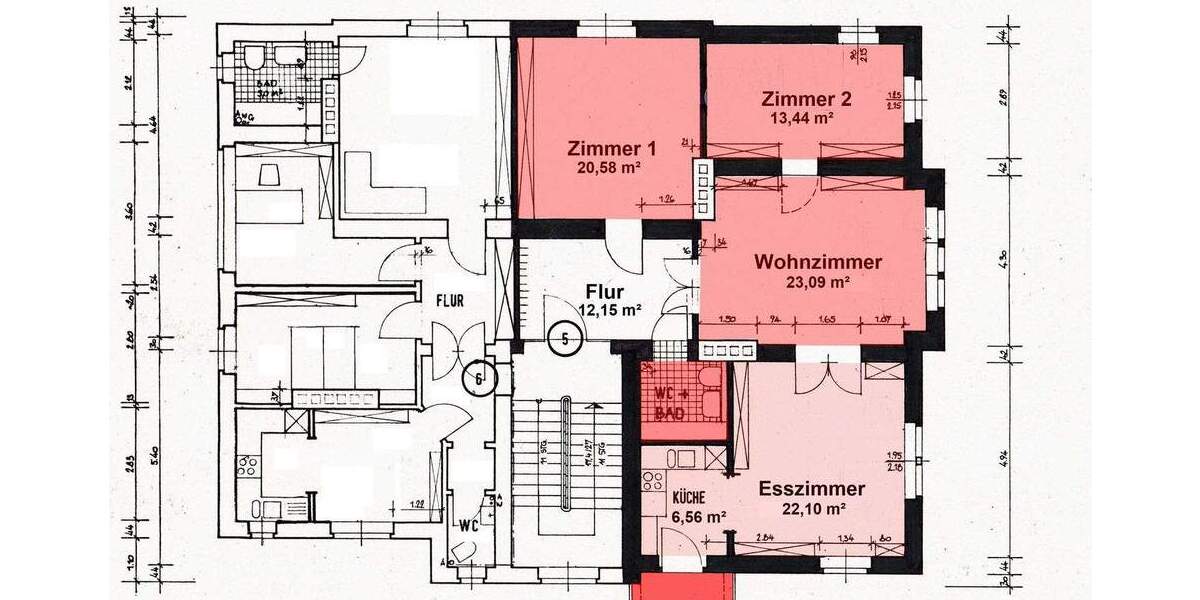 Etagenwohnung Weimar Westvorstadt - 3 Zimmer, 103 m&sup2;, 855&euro; | Angebot:25769249