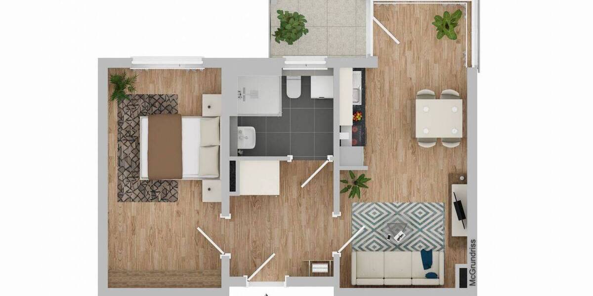 Etagenwohnung Erfurt Löbervorstadt - 2 Zimmer, 51 m&sup2;, 136.000&euro; | Angebot:26308501