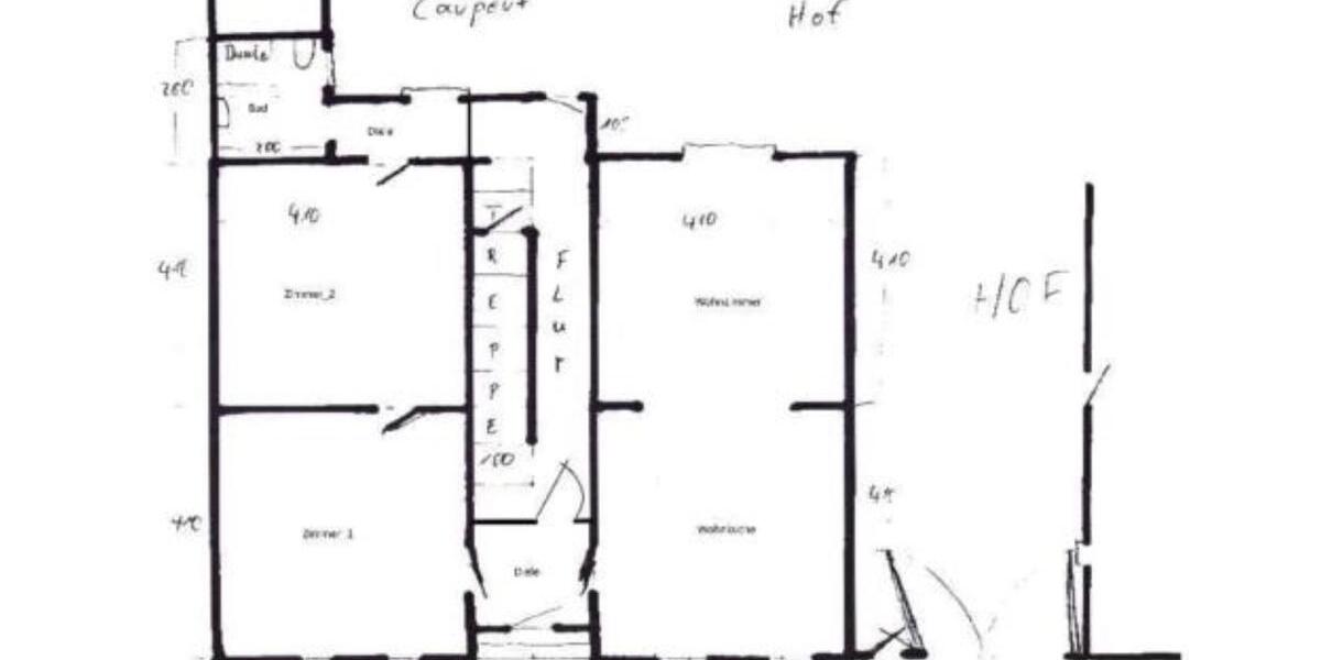 Erdgeschoßwohnung Bucha - 3 Zimmer, 80 m&sup2;, 800&euro; | Angebot:25106827