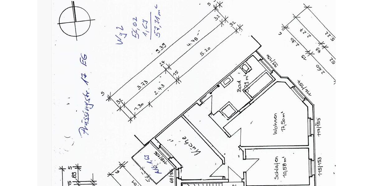 Etagenwohnung Jena Burgau - 2.5 Zimmer, 58 m&sup2;, 750&euro; | Angebot:26518292