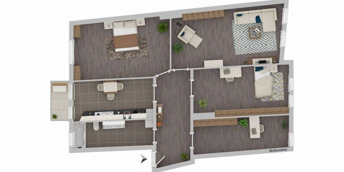 Etagenwohnung Erfurt Krämpfervorstadt - 4 Zimmer, 103 m&sup2;, 300.000&euro; | Angebot:25705932