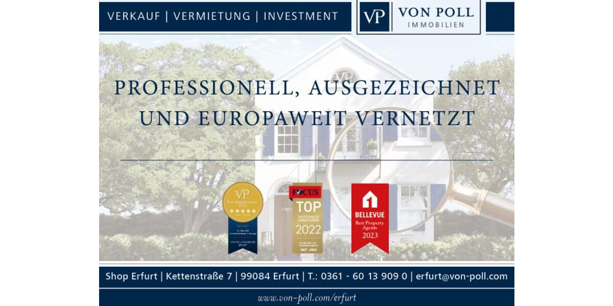 Erdgeschoßwohnung Erfurt - 1 Zimmer, 51 m&sup2;, 650&euro; | Angebot:25964025