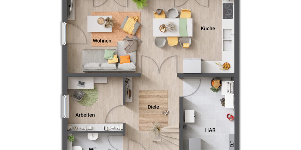 Einfamilienhaus Walschleben - 4 Zimmer, 129 m&sup2;, 272.490&euro; | Angebot:25691561