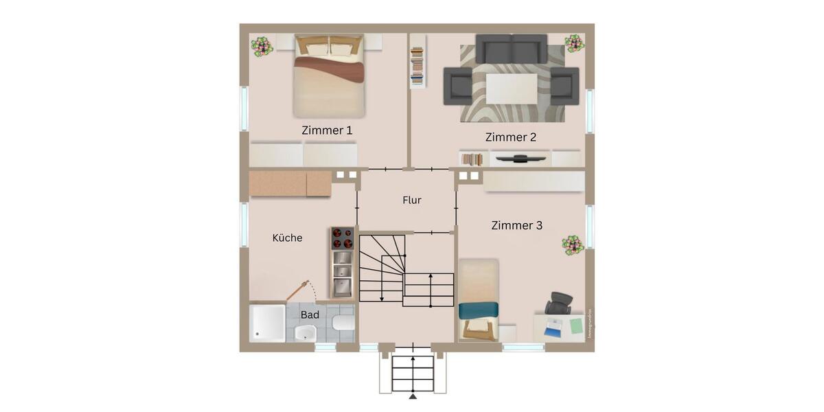 Etagenwohnung Jena Kernberge - 3 Zimmer, 63 m&sup2;, 1.000&euro; | Angebot:26562714