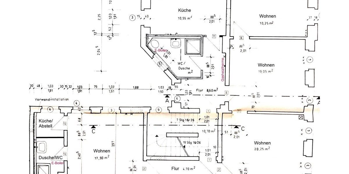 WG-Wohnung mit 4-Zimmern, 2.OG mit 2 Bädern und 2 Küchen in Gera - Etagenwohnung Jena Burgau | Angebot:14517896