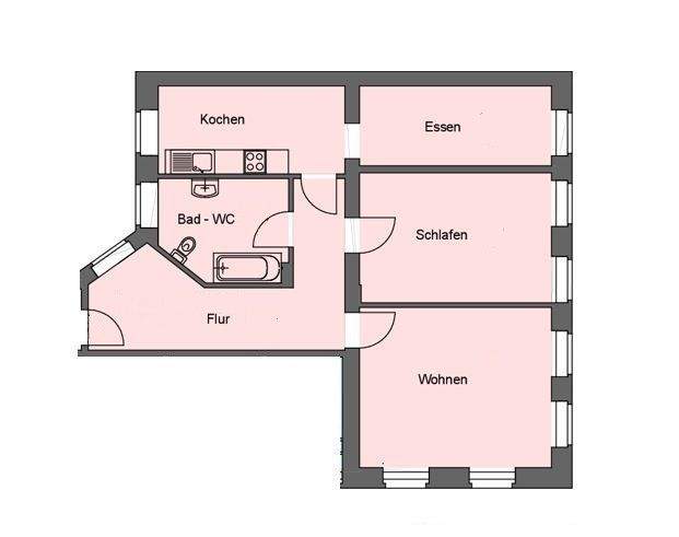 Etagenwohnung Erfurt Andreasvorstadt - 3 Zimmer, 80 m&sup2;, 220.480&euro; | Angebot:25773791