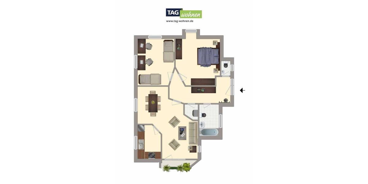 Etagenwohnung Stadtilm Oberilm - 3 Zimmer, 62 m&sup2;, 367&euro; | Angebot:26190126