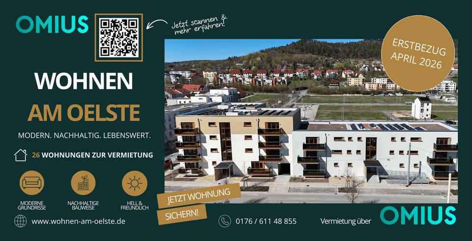 Erdgeschoßwohnung Jena - 2 Zimmer, 55 m&sup2;, 819&euro; | Angebot:26614187