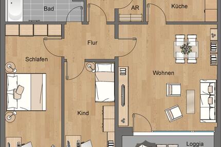 Wohnung Erfurt Johannesvorstadt - 3 Zimmer, 85 m&sup2;, 1.157&euro; | Angebot:25570577