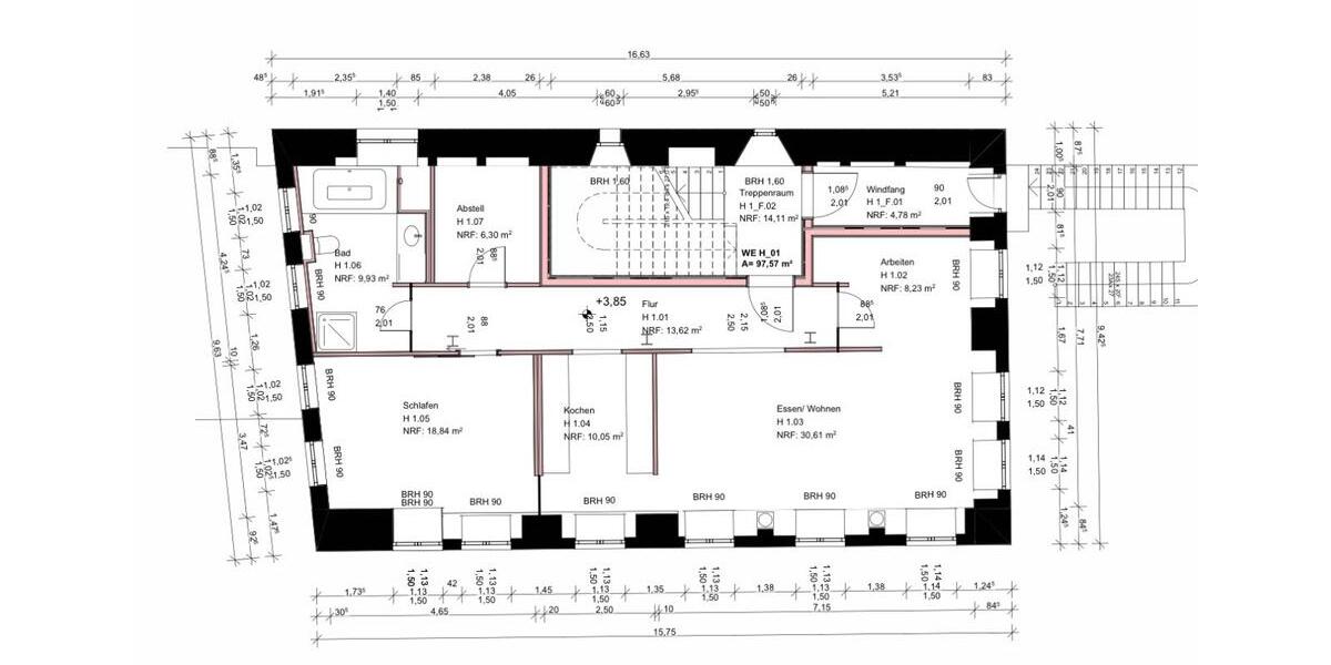 Etagenwohnung Erfurt - 2 Zimmer, 100 m&sup2;, 1.400&euro; | Angebot:24564940