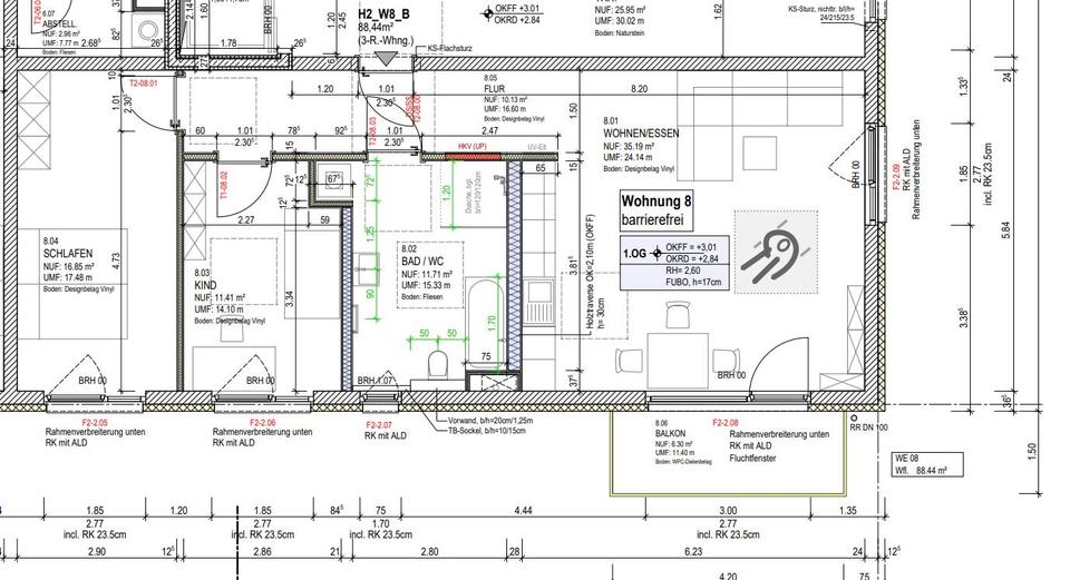 Etagenwohnung Bucha - 3 Zimmer, 90 m&sup2;, 1.500&euro; | Angebot:25543321