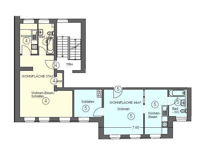 Etagenwohnung Erfurt Andreasvorstadt - 3 Zimmer, 85 m&sup2;, 234.240&euro; | Angebot:25736472