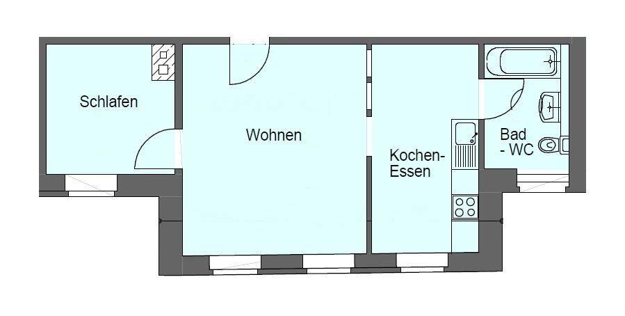 Etagenwohnung Erfurt Andreasvorstadt - 2 Zimmer, 44 m&sup2;, 121.260&euro; | Angebot:26141203